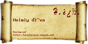 Helmly Éva névjegykártya